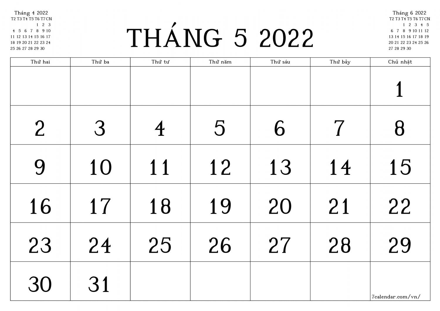 Tháng 5/2022